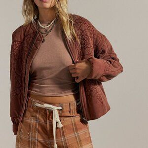 Rose Zip-Up Sweatshirt - Cinnamon Stick
